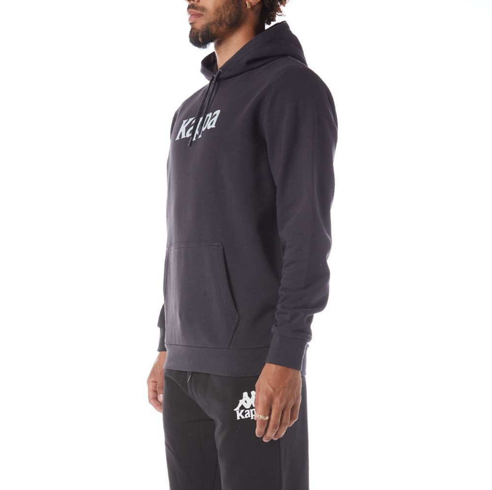 Kappa Authentic Haris Hoodie Black Grey | TU9754360
