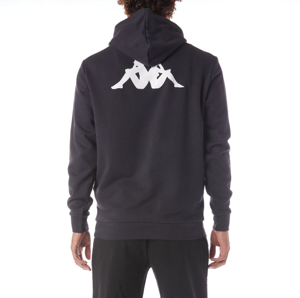 Kappa Authentic Haris Hoodie Black Grey | TU9754360