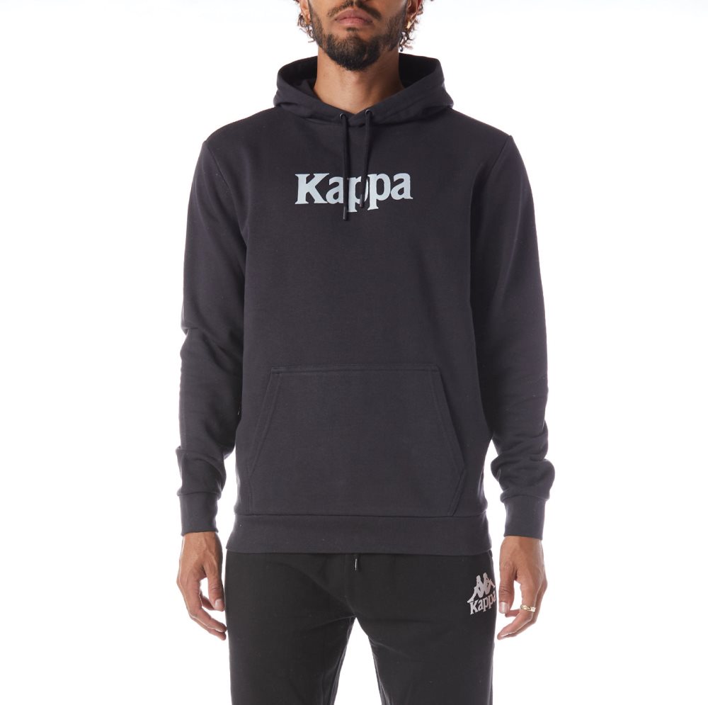 Kappa Authentic Haris Hoodie Black Grey | TU9754360