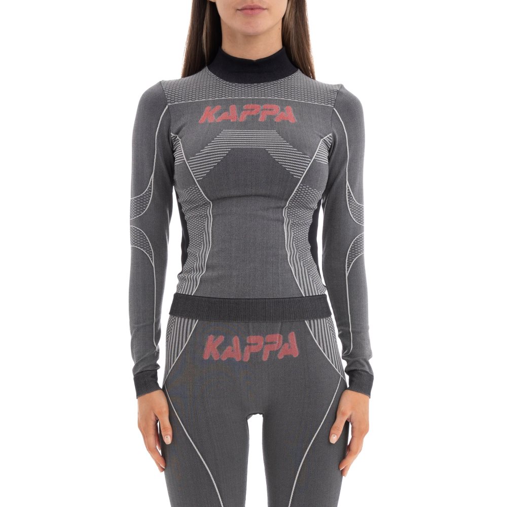 Kappa Authentic Jaworzno Knit Top Sports Bra Black Red | LG8219437