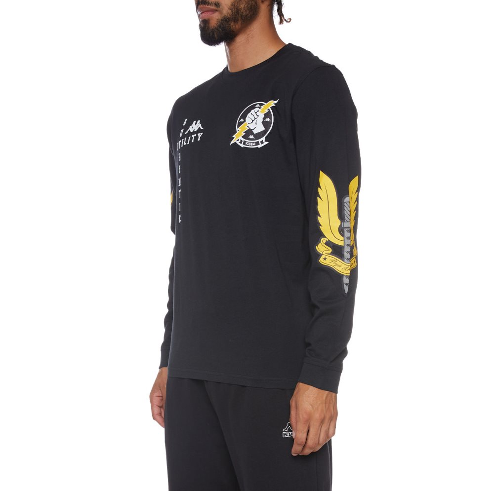 Kappa Authentic Joseph T Shirts Black | IG2148039