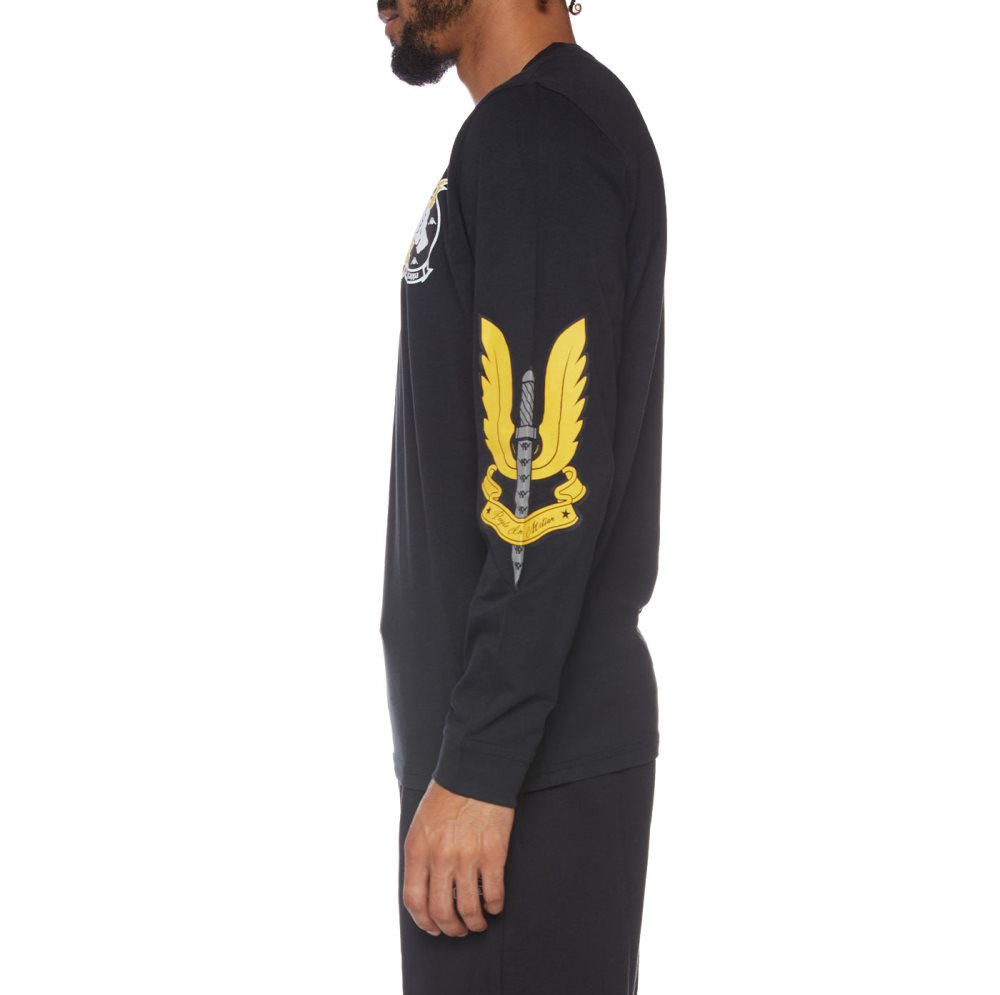 Kappa Authentic Joseph T Shirts Black | IG2148039