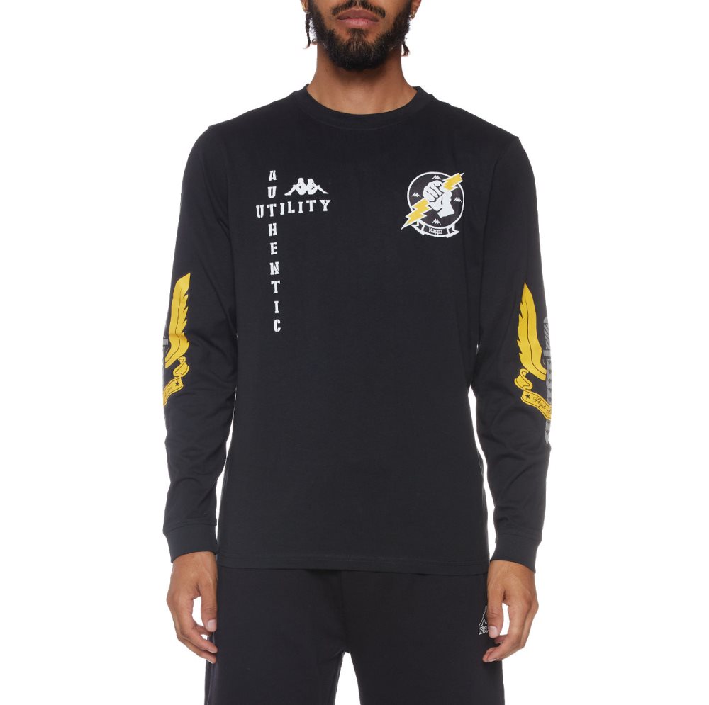 Kappa Authentic Joseph T Shirts Black | IG2148039
