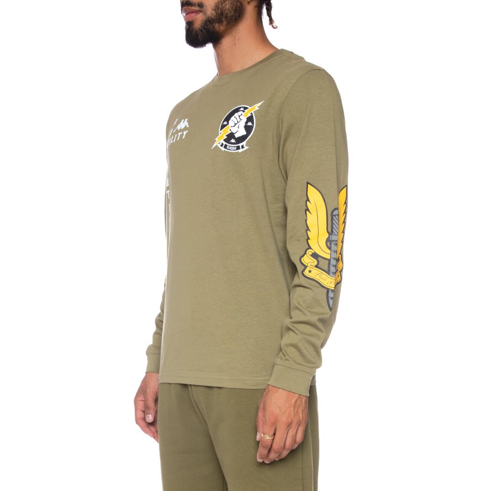 Kappa Authentic Joseph T Shirts Olive | XJ7849256