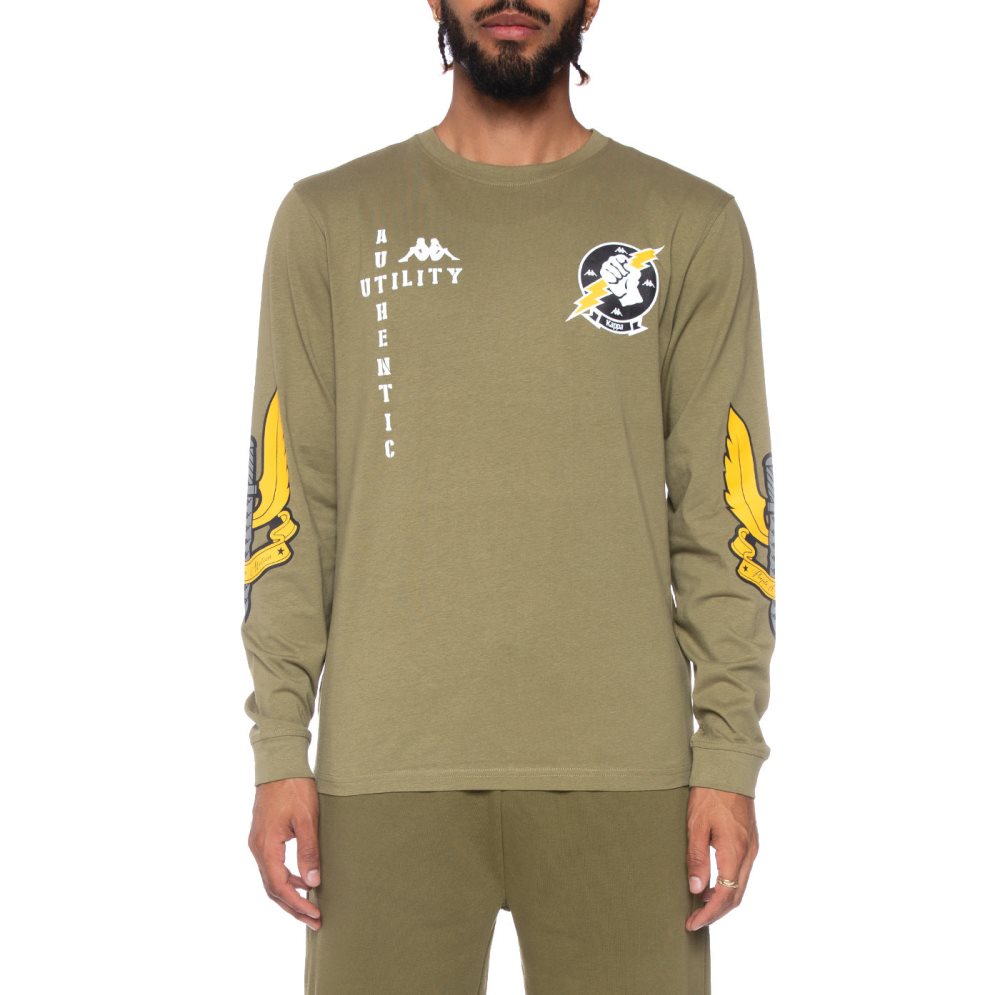 Kappa Authentic Joseph T Shirts Olive | XJ7849256