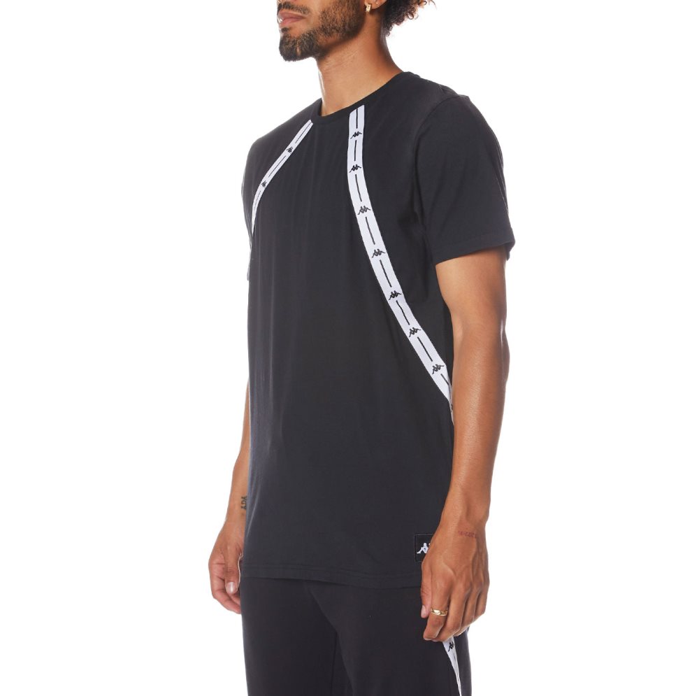 Kappa Authentic Jpn Poznan T Shirts Black | CY3180264