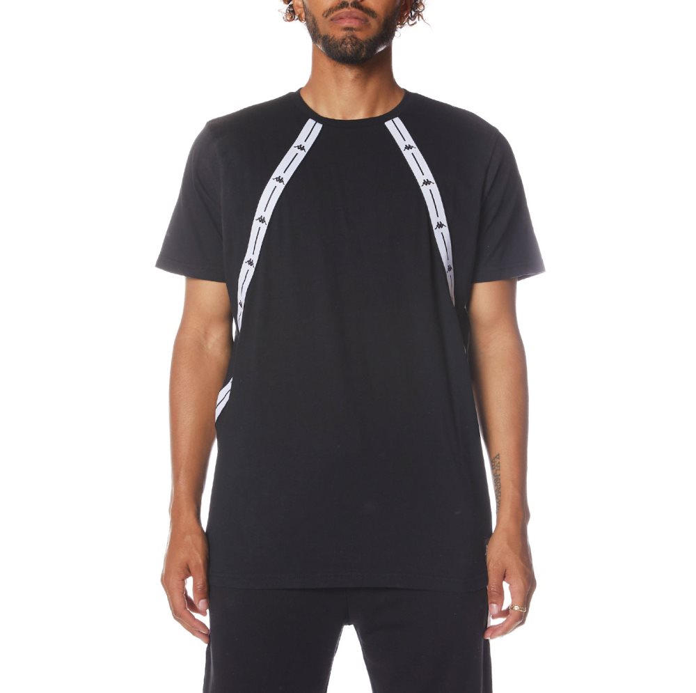 Kappa Authentic Jpn Poznan T Shirts Black | CY3180264