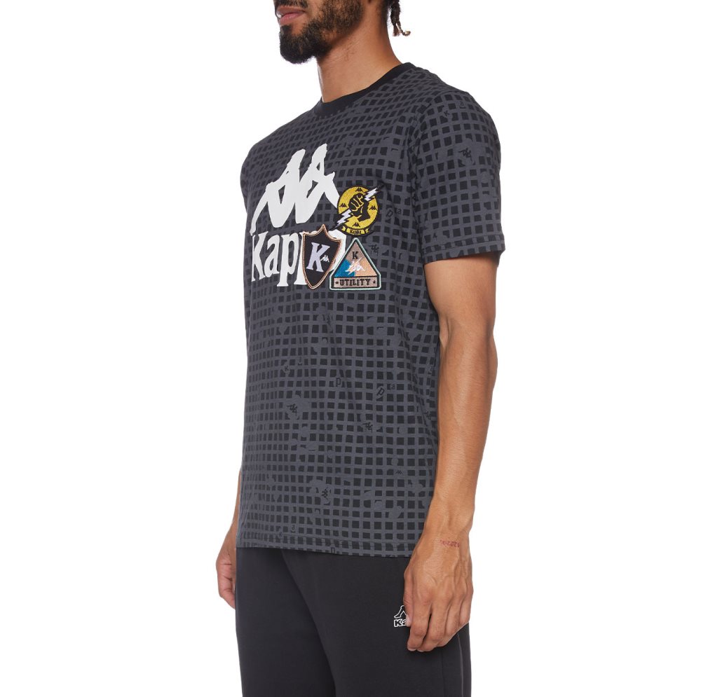 Kappa Authentic Kareem T Shirts Black | EY8516072