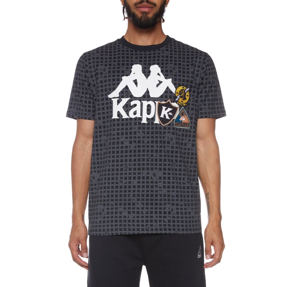 Kappa Authentic Kareem T Shirts Black | EY8516072