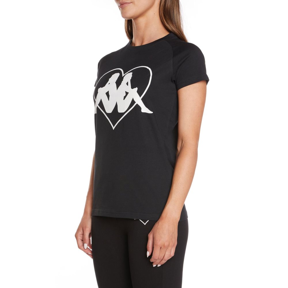 Kappa Authentic Love Dabrowa T Shirts Black | EU7945130