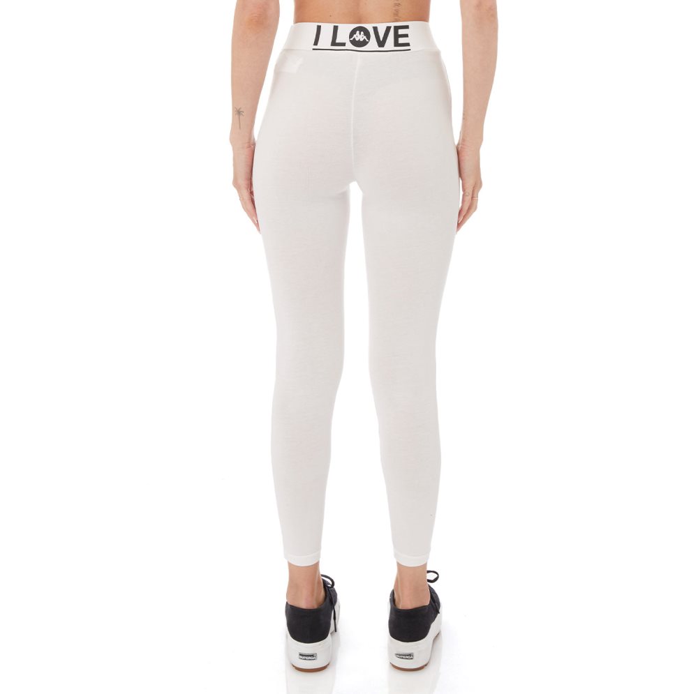 Kappa Authentic Love Tarnow Leggings White | CF3260951