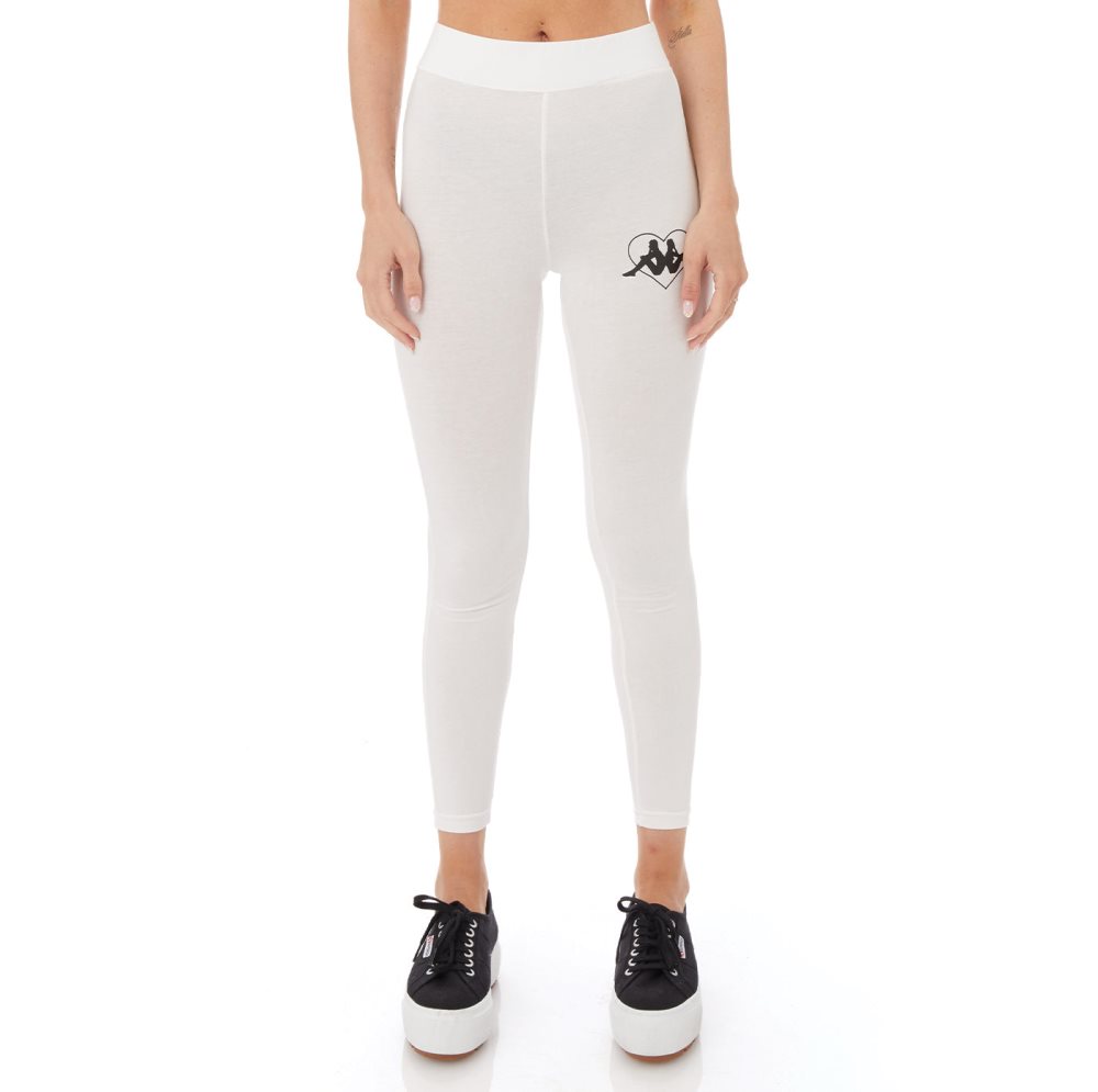 Kappa Authentic Love Tarnow Leggings White | CF3260951