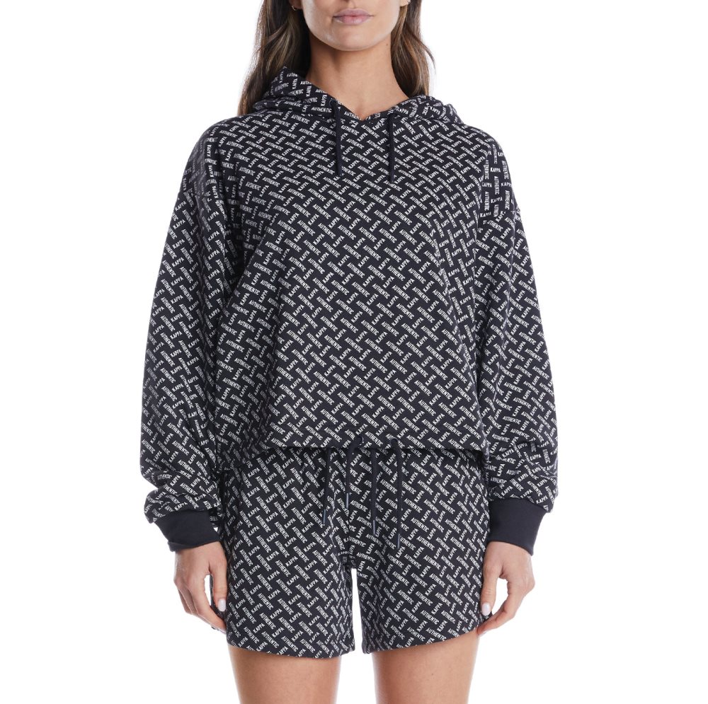 Kappa Authentic Molly Hoodie Black Brown | OR6710352