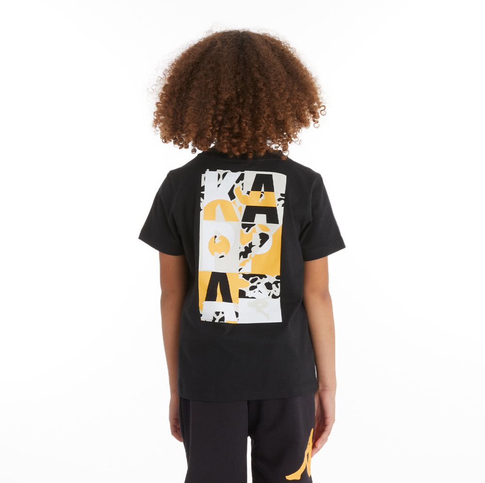 Kappa Authentic Molongio T Shirts Black Light Orange | UI0319865