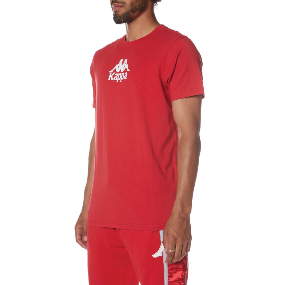 Kappa Authentic Myrtle T Shirts Red White | AF5281430