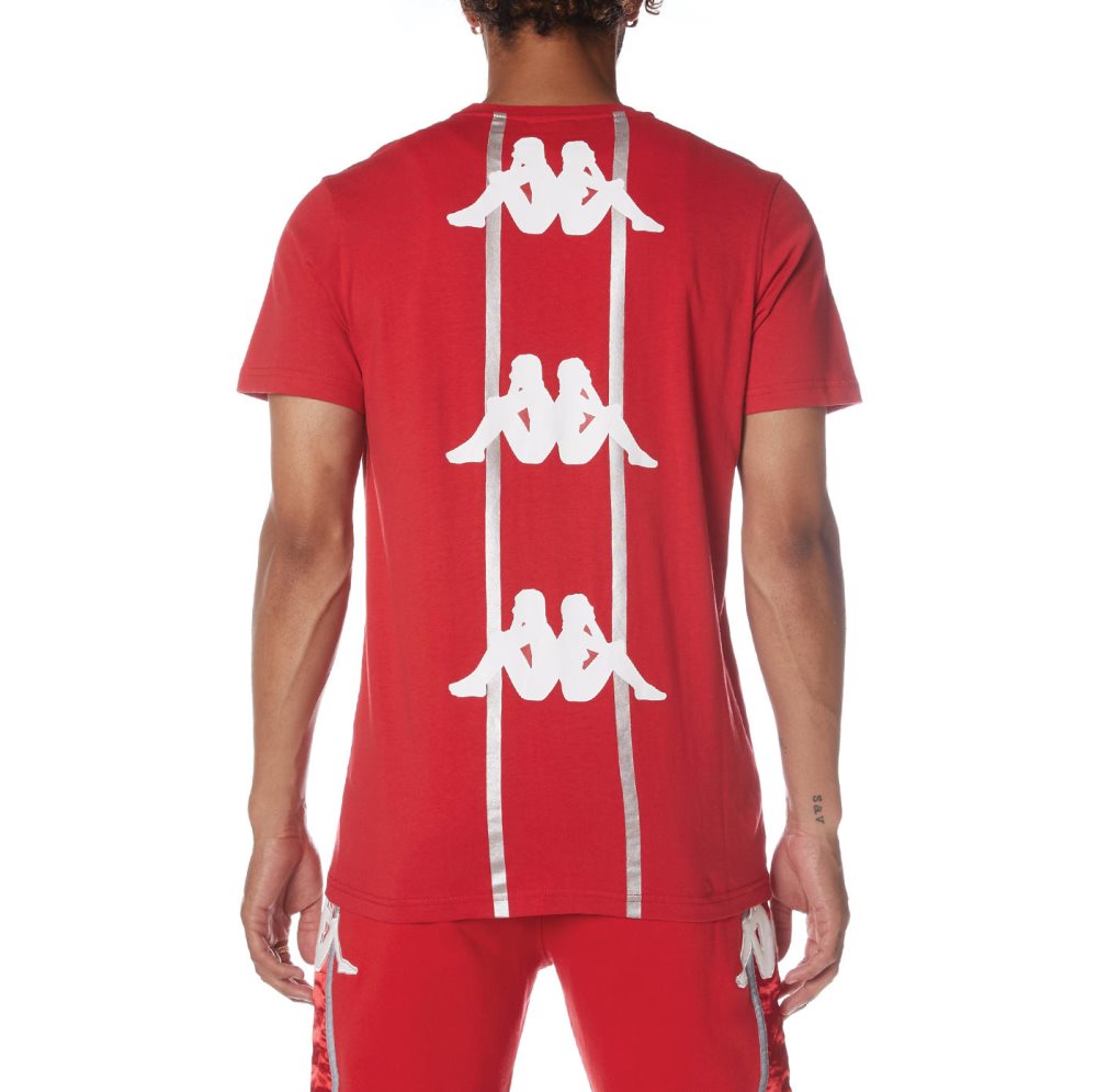 Kappa Authentic Myrtle T Shirts Red White | AF5281430