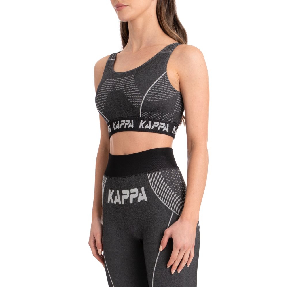 Kappa Authentic Myslovice Sports Bra Black | WJ2945381