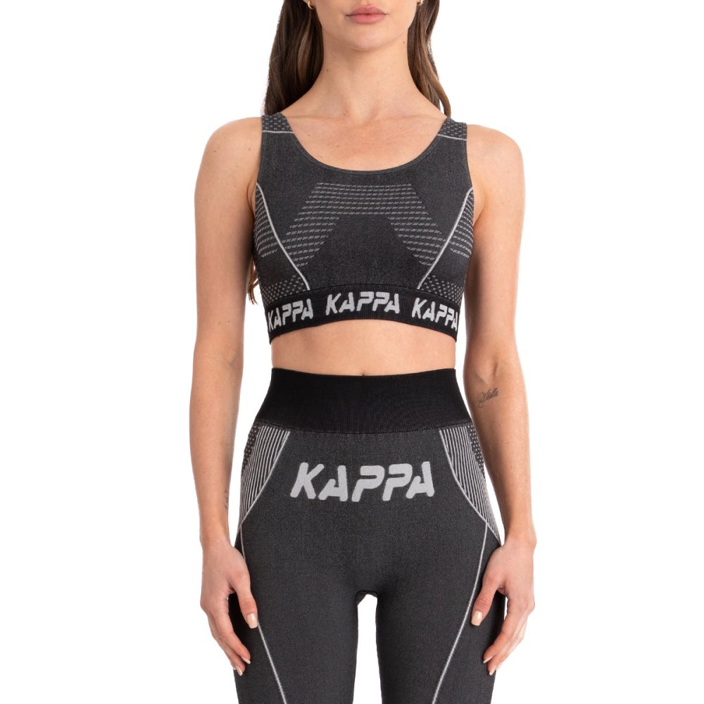 Kappa Authentic Myslovice Sports Bra Black | WJ2945381