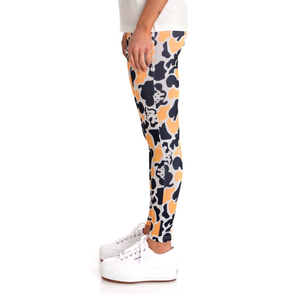 Kappa Authentic Palissa Leggings Black Light Orange | UE8042639