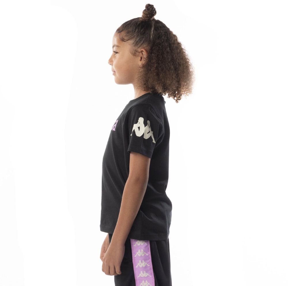 Kappa Authentic Paroo T Shirts Black Purple | EI2634098