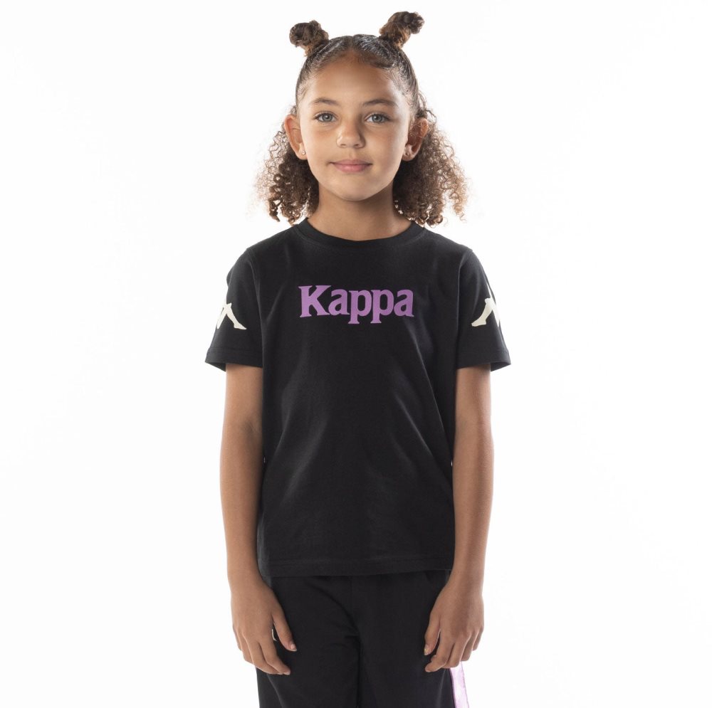 Kappa Authentic Paroo T Shirts Black Purple | EI2634098