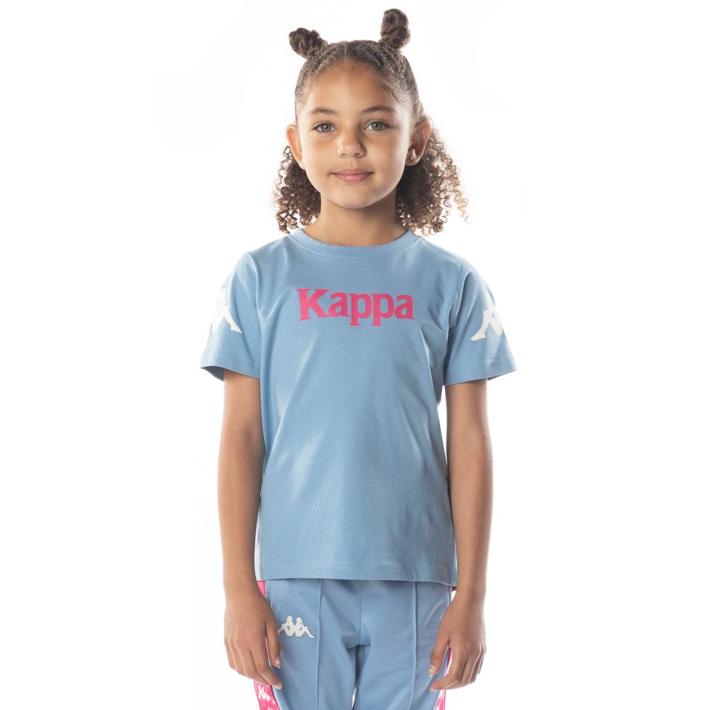 Kappa Authentic Paroo T Shirts Light Blue Pink | CT8106247