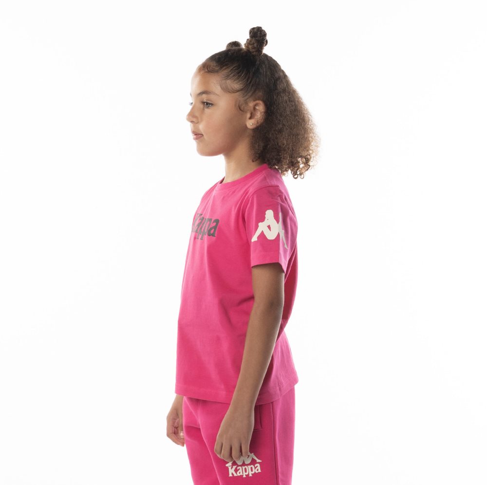 Kappa Authentic Paroo T Shirts Pink Black | QT0873914