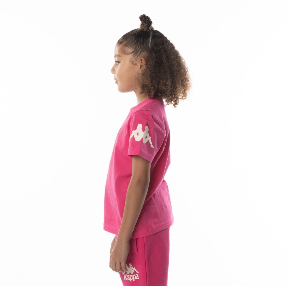 Kappa Authentic Paroo T Shirts Pink Black | QT0873914