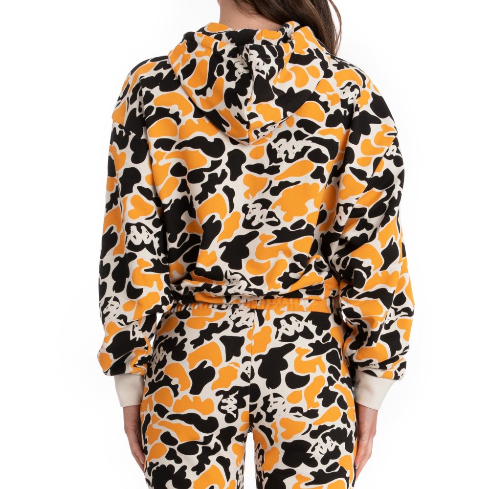 Kappa Authentic People Hoodie Black Light Orange | JY0246593