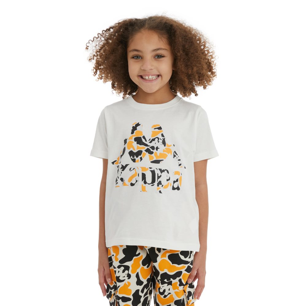 Kappa Authentic Phullo T Shirts Black Light Orange | AH4921056