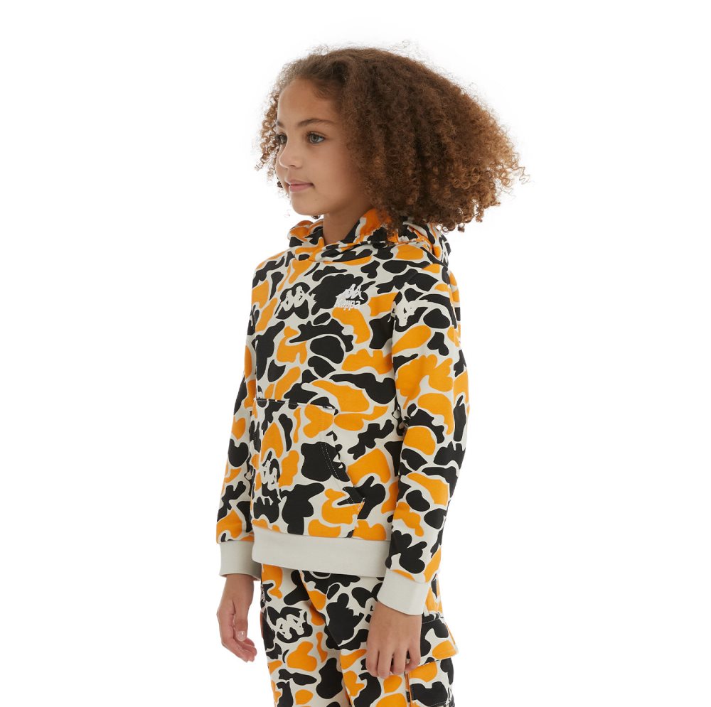 Kappa Authentic Picadilly Hoodie Black Light Orange | OH0492531