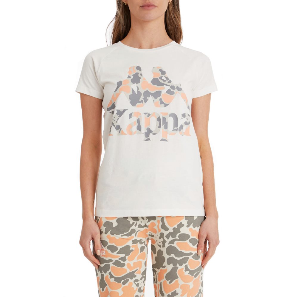 Kappa Authentic Pinkar T Shirts White Coral | SA9560432