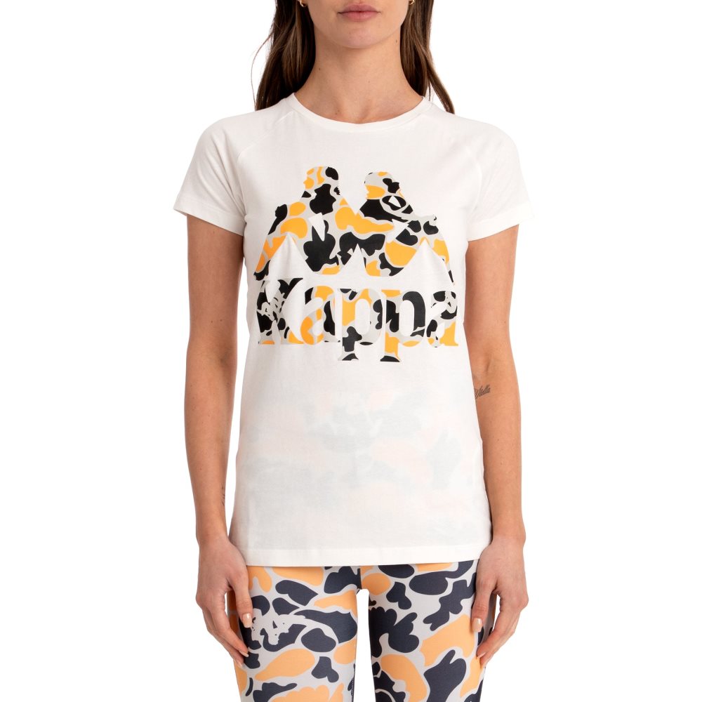 Kappa Authentic Pinkar T Shirts White Light Orange | BI2038569