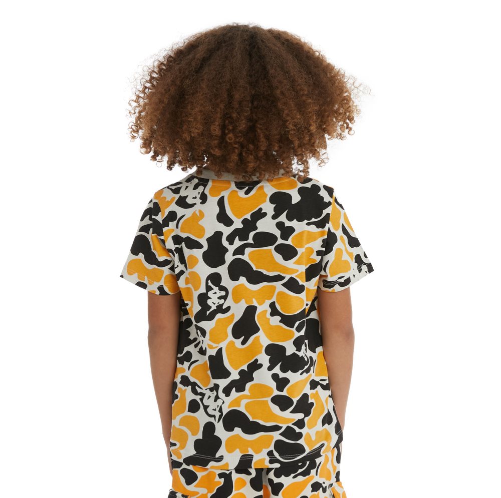 Kappa Authentic Pyllo T Shirts Black Light Orange | HW9850642