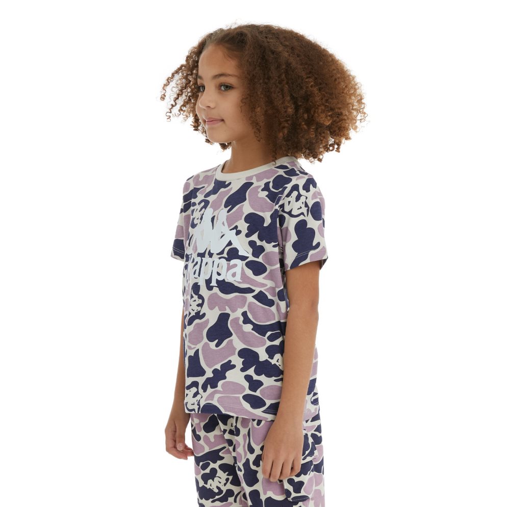 Kappa Authentic Pyllo T Shirts Navy Purple | VD8624731