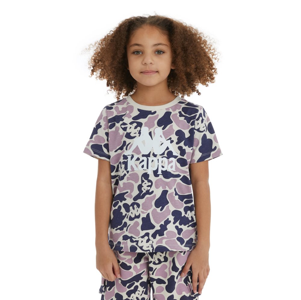 Kappa Authentic Pyllo T Shirts Navy Purple | VD8624731