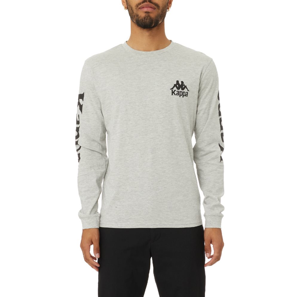 Kappa Authentic Ruiz 2 Long Sleeve T Shirts Grey Black | QG7128694