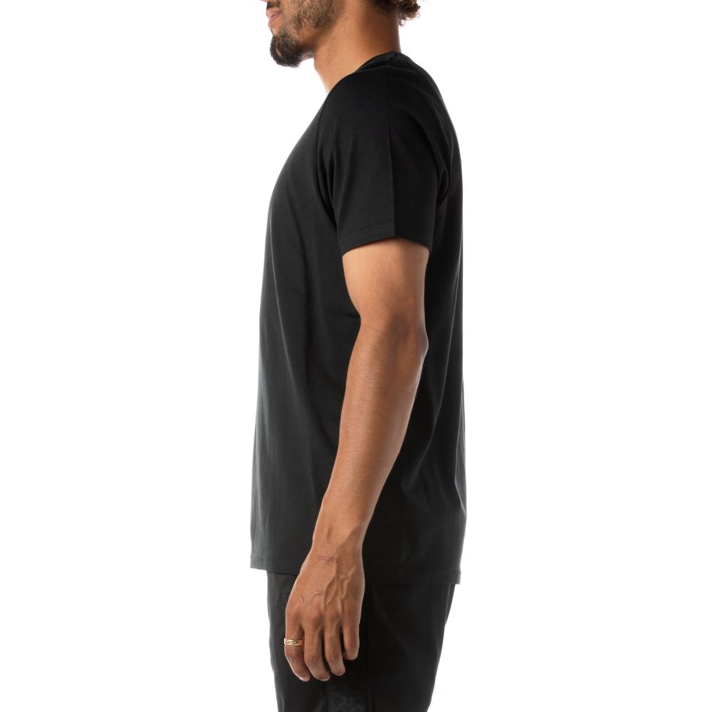 Kappa Authentic Runis T Shirts Black Grey | ER7208935