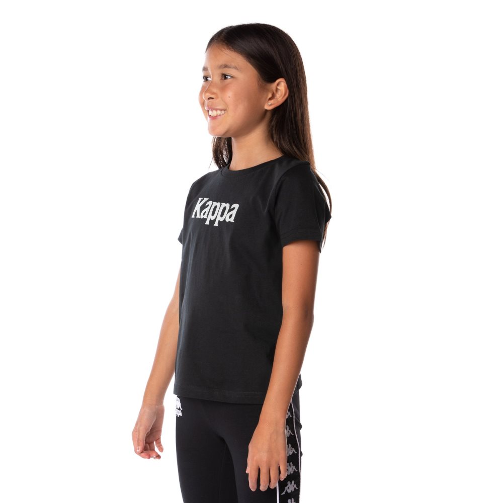 Kappa Authentic Runis T Shirts Black | PU0786435