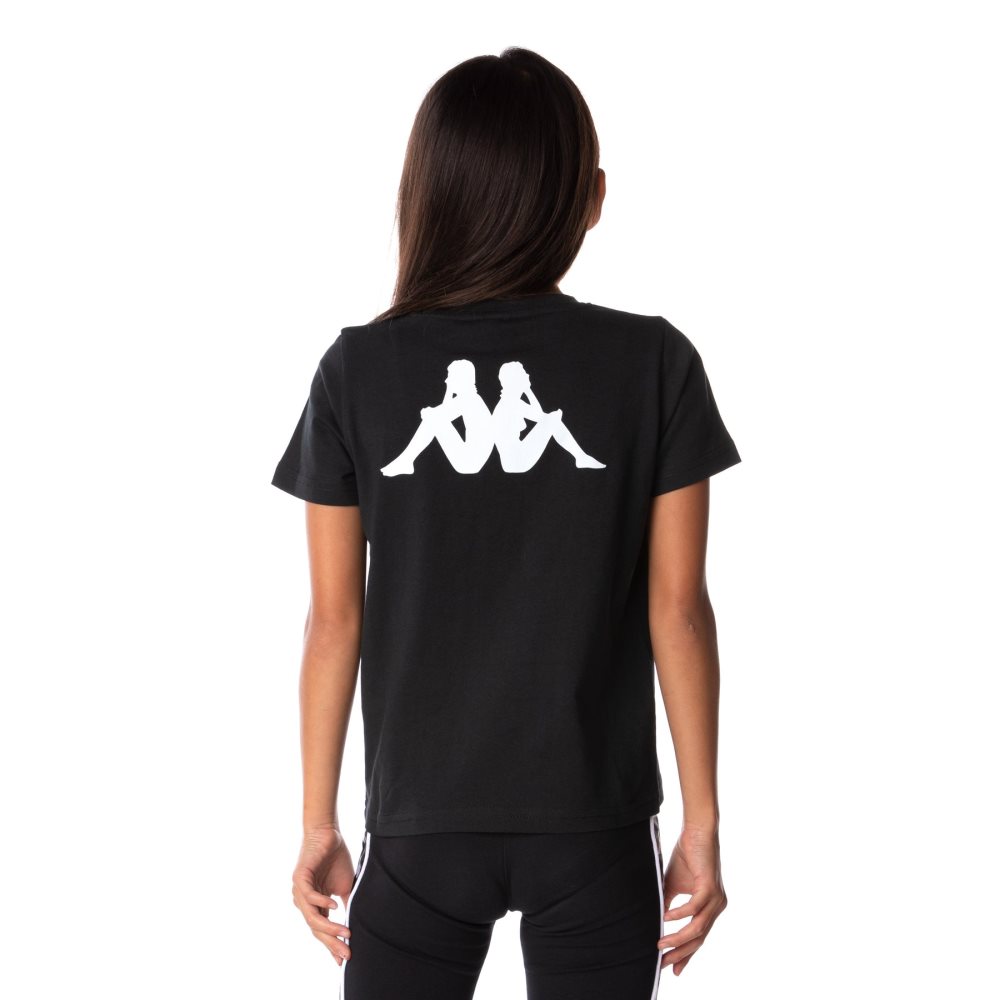 Kappa Authentic Runis T Shirts Black | PU0786435