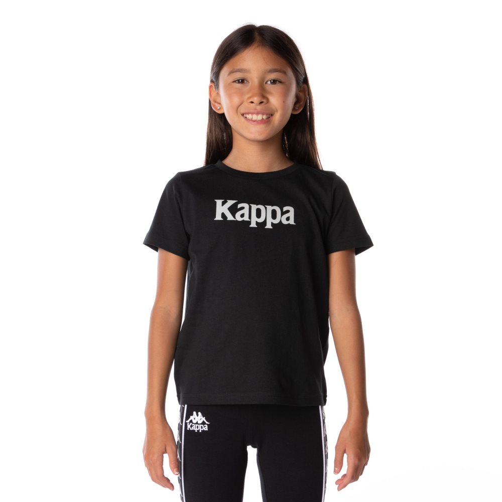 Kappa Authentic Runis T Shirts Black | PU0786435
