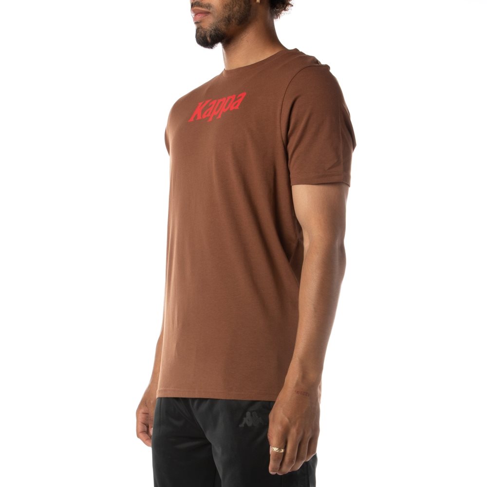 Kappa Authentic Runis T Shirts Brown Red | ST4326105