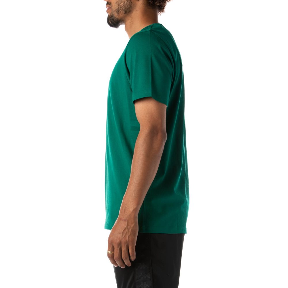 Kappa Authentic Runis T Shirts Green Grey | ZE7895206