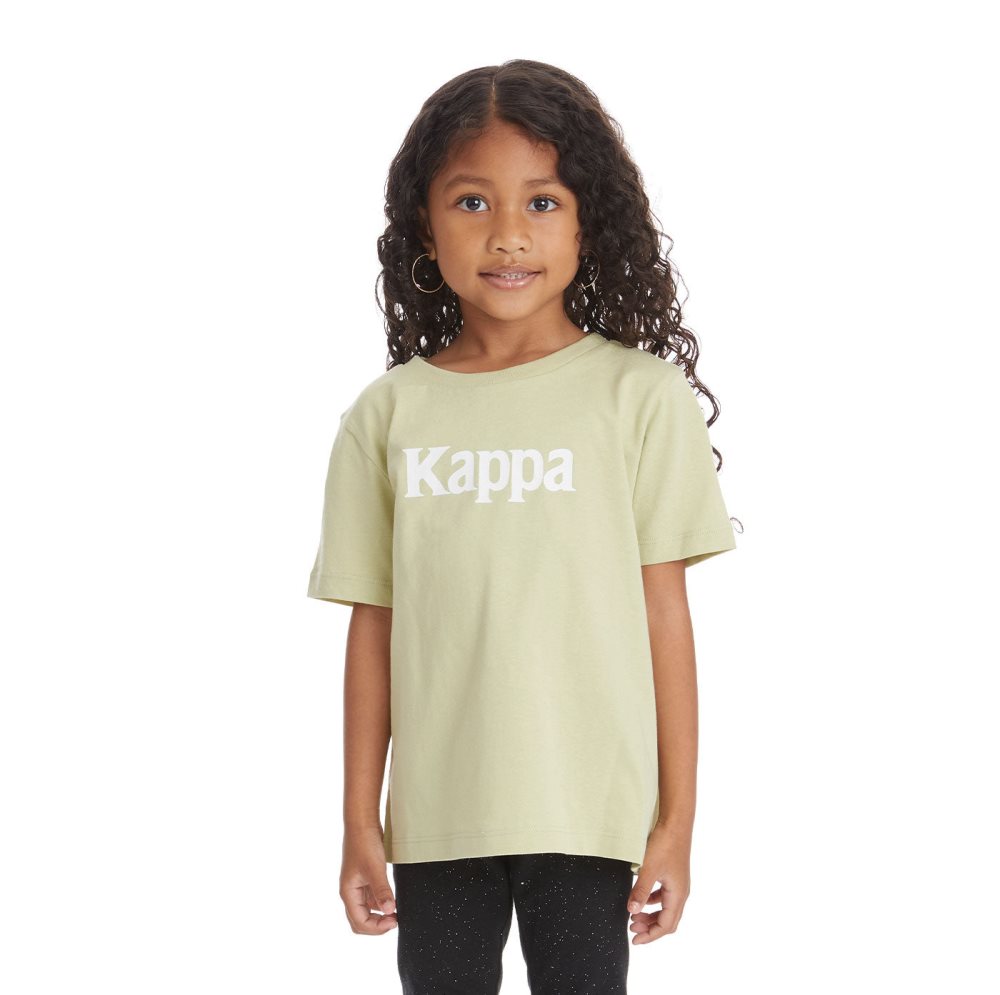 Kappa Authentic Runis T Shirts Green Olive | GS3692074
