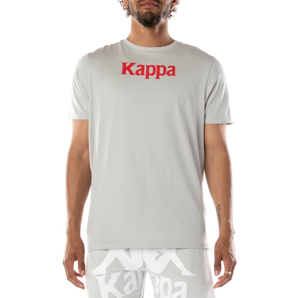 Kappa Authentic Runis T Shirts Grey Red | XL6815479