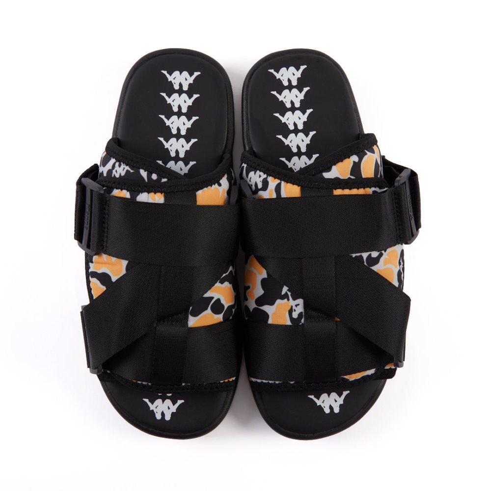 Kappa Authentic Taisy 1 Slides Black Light Yellow | BO3104975