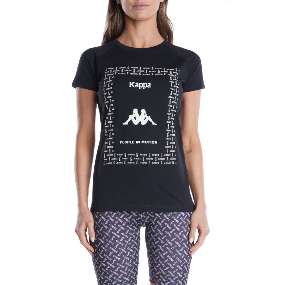 Kappa Authentic Taklyc T Shirts Black Brown | IC6187043