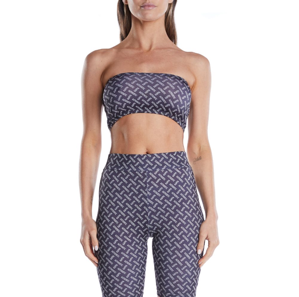 Kappa Authentic Toppix Tube Top Sports Bra Black Brown | GM4876012