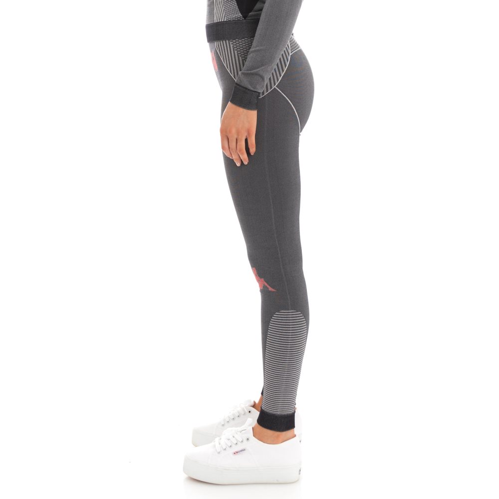 Kappa Authentic Trybunalski Knit Leggings Black Red | HG8524379