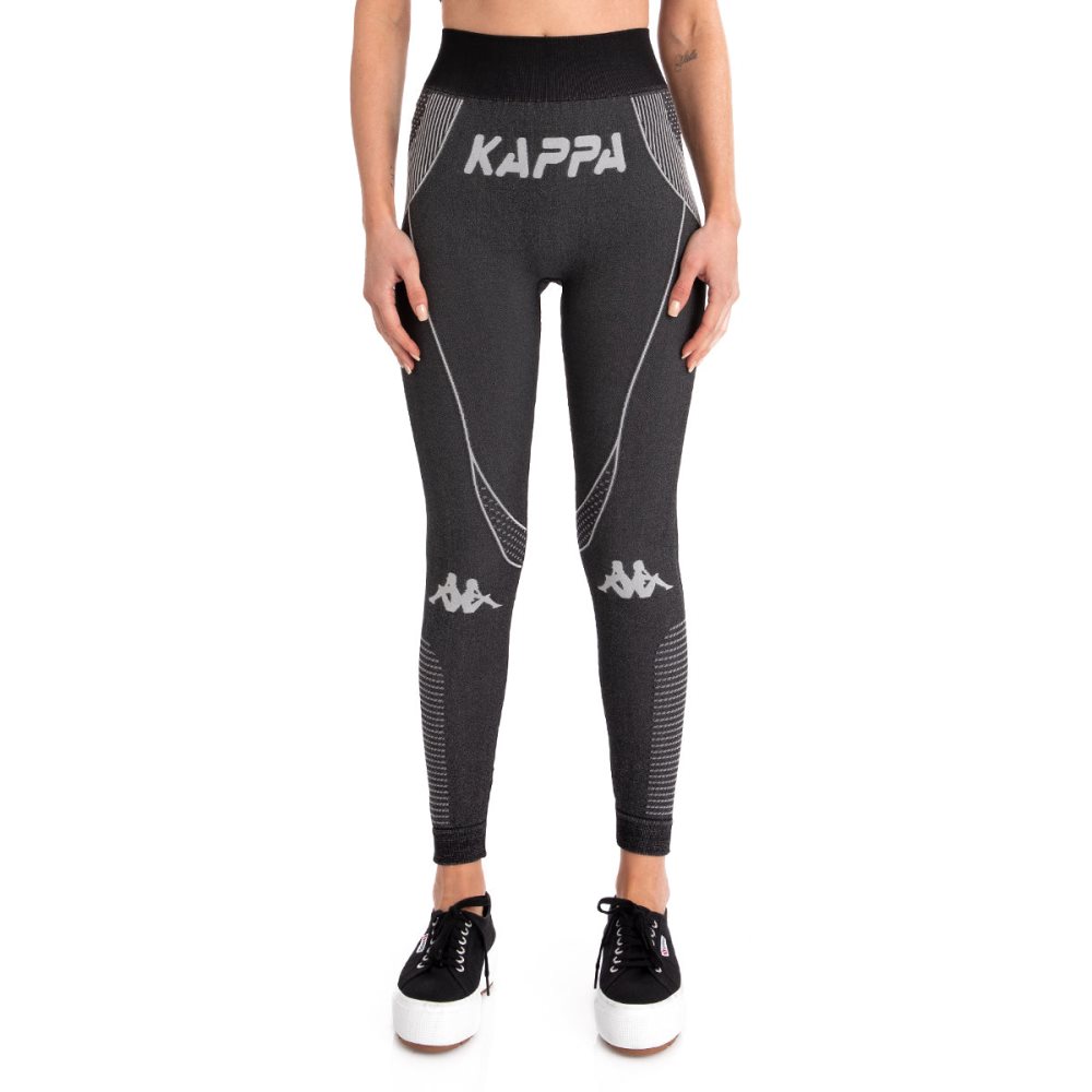 Kappa Authentic Trybunalski Leggings Black | WP1428590